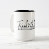 Tydvilのホテルの大きいコーヒー・マグのロゴ#3 ツートーンマグカップ (正面左)