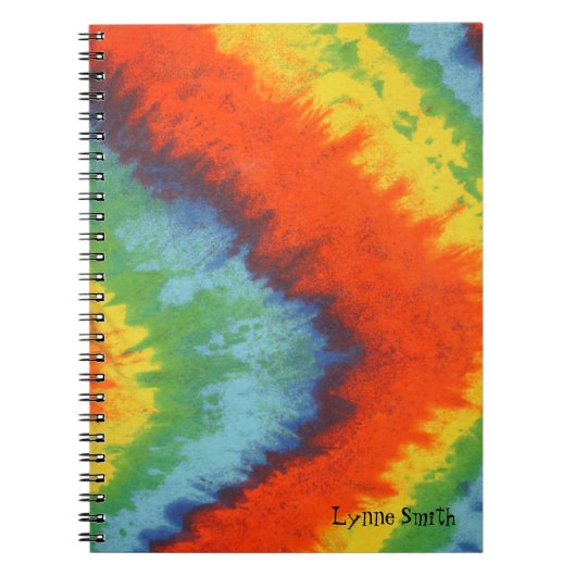 Tye Dyeの背景の外観パーソナライズされた、 ノートブック (正面)