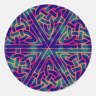 Tye-Dyeケルト結び目模様 ラウンドシール