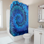 Tye-Dye-Blueシャワーカーテン シャワーカーテン (インサイチュ)