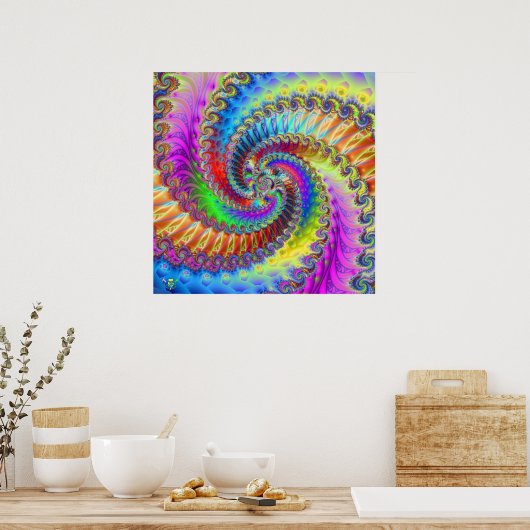 Tye Dye Lischus。 ポスター (キッチン)