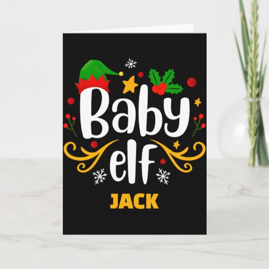 Tygraphy Baby Elf Fun Family Matching Baby  カード (正面)