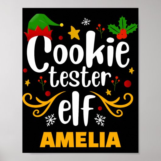 Tygraphy Cookie Tester Elf Family Matching T Shirt ポスター (正面)