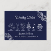 Tying Knot Nautical Rope White&Navy Wedding Detail エンクロージャーカード (正面)