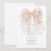 Tying The Knot Blush Pink Bridal Shower 招待状 (正面/裏面)