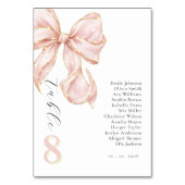  Tying the knot bridal shower Pink bow. テーブルナンバー (裏面)