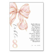  Tying the knot bridal shower Pink bow. テーブルナンバー (正面)