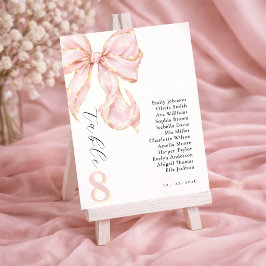  Tying the knot bridal shower Pink bow. テーブルナンバー