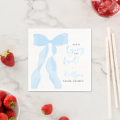 Tying The Knot Elegant Blue Bow Bridal Shower スタンダードカクテルナプキン (インサイチュ)