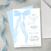 Tying The Knot Elegant Blue Bow Bridal Shower 招待状