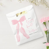 Tying The Knot Elegant Pink Bow Bridal Shower フェイバーバッグ (封をした状態)