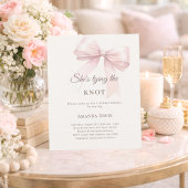 Tying the knot pink bow Bridal Shower invitation