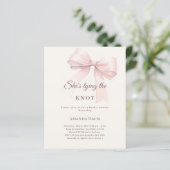 Tying the knot pink bow Bridal Shower invitation (スタンド正面)