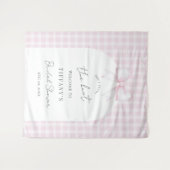 Tying The Knot Pink Bow Bridal Shower Welcome タペストリー (正面(横))