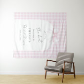 Tying The Knot Pink Bow Bridal Shower Welcome タペストリー (インサイチュ(横))