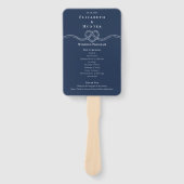 Tying The Knot Rope Heart Navy Wedding Program  ハンドファン (正面)