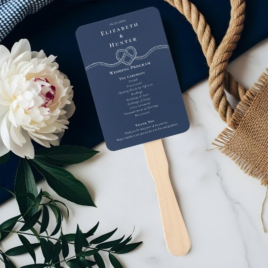 Tying The Knot Rope Heart Navy Wedding Program  ハンドファン