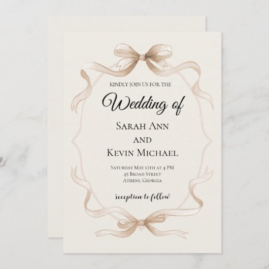 Tying the Knot Wedding Invitation 招待状 (正面/裏面)