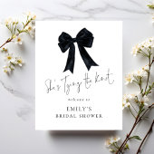 Tying The Knot Welcome Black Bow Bridal Shower ポスター