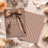 Tying Up My 30s Brown Coquette Bow 40th Birthday 招待状