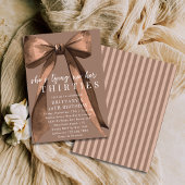 Tying Up My 30s Brown Coquette Bow 40th Birthday 招待状