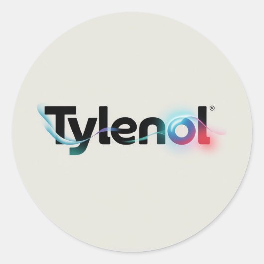 Tylenol Logo Design ラウンドシール (正面)