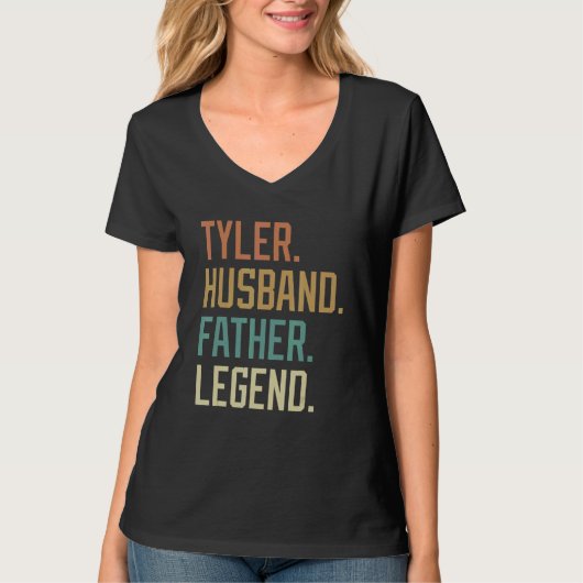 Tyler Husband Father Legend Father's Day Retro Tシャツ (正面)