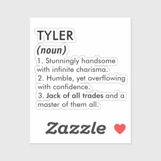 Tyler name, Editable name, Custom name シール (シート)