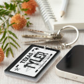 Tyler Texas black license plate keychain キーホルダー (正面右)