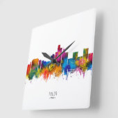 Tyler Texas Skyline スクエア壁時計 (傾斜)