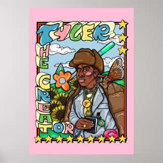 Tyler The Creator Funky Portrait ポスター