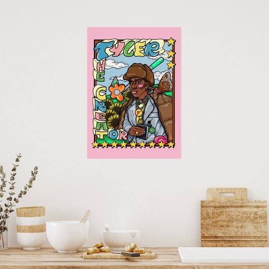 Tyler The Creator Funky Portrait ポスター (キッチン)
