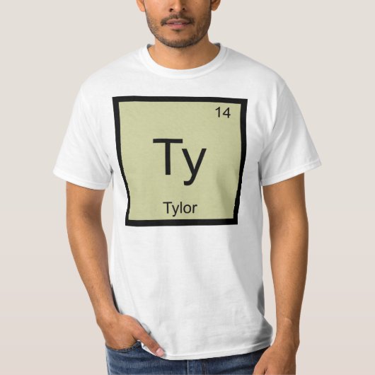 Tylor 名前 化学元素周期表 tシャツ (正面)