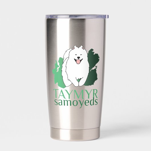 Tymyr Samoyedsロゴ 保温保冷タンブラー (左面)