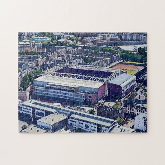 Tynecastle Stadium Edinburgh航空アート ジグソーパズル (横)