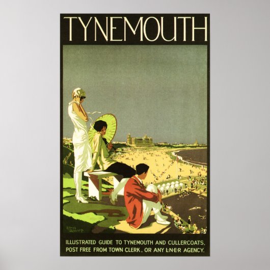 TYNEMOUTH Cullercoats LNER鉄道ヴィンテージトラベル ポスター (正面)