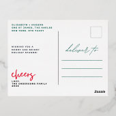 TYPEはっきりしたテンプレート文字ハッピーホリデー金ゴールド写真 箔シーズンポストカード (裏面)