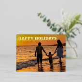 TYPEはっきりしたテンプレート文字ハッピーホリデー金ゴールド写真 箔シーズンポストカード (立ち正面)