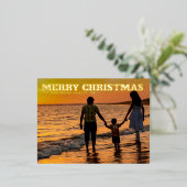 TYPEはっきりしたテンプレート文字メリークリスマス金ゴールド写真 箔シーズンポストカード (立ち正面)