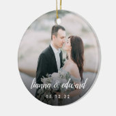 Typeエレガントパーソナライズされた 結婚の写真 セラミックオーナメント (左)