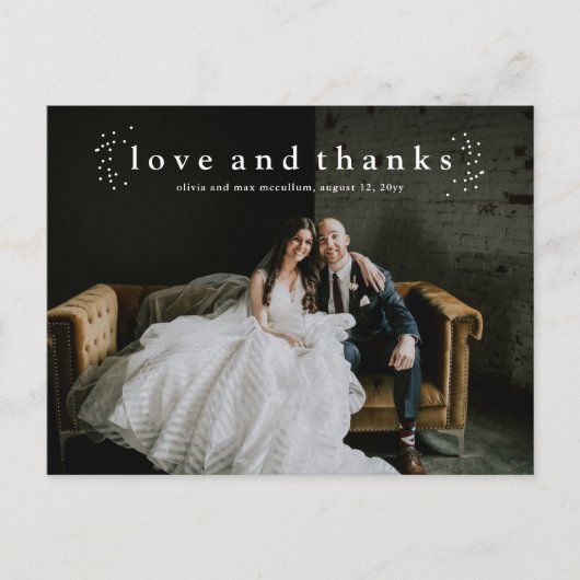Type ミニマル Love and Photos感謝してい結婚. ポストカード (正面)