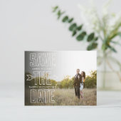 Type モダン Arrow Photo Overlay日付の保存 案内ポストカード (スタンド正面)