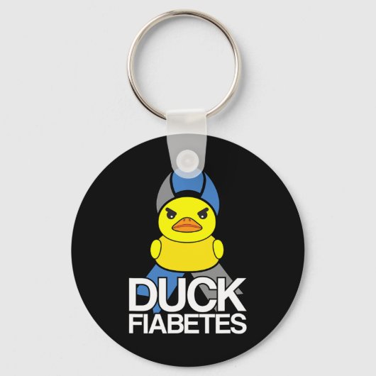 Type 1 Diabetes Duck Fiabetes T1d Awareness  キーホルダー (正面)