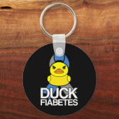 Type 1 Diabetes Duck Fiabetes T1d Awareness  キーホルダー (正面)
