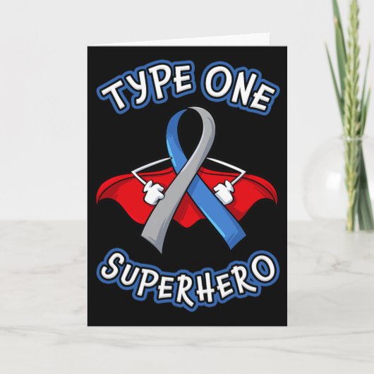 Type 1 Diabetes Superhero Awareness Gift Diabetic  カード (正面)