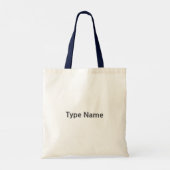 Type Name Printed Beautifully Natural and Navy  トートバッグ (裏面)