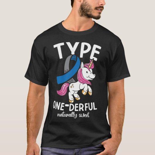 Type One Derful ナチュラルに甘い糖尿病 Tシャツ (正面)