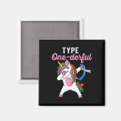 Type Onederful Dabbingユニコーン型1型糖尿病阿波 マグネット (正面/裏面)