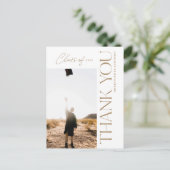 Type Sgation Thankyouモダン Photo金ゴールド ポストカード (スタンド正面)