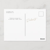 Type Sgation Thankyouモダン Photo金ゴールド ポストカード (裏面)